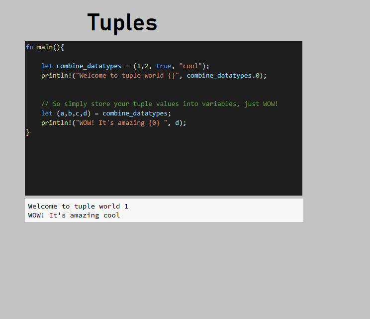 Tuples in Rust