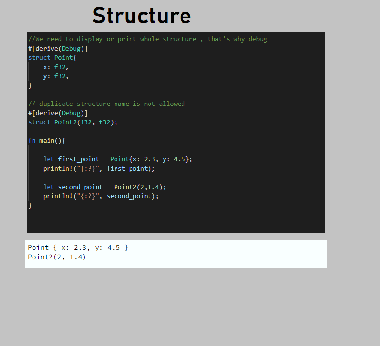 Structure in Rust